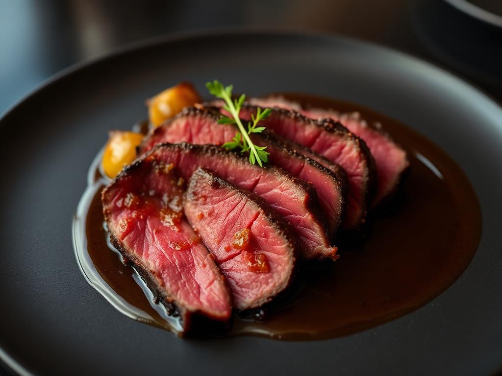 Bavette d'aloyau, échalotes confites
