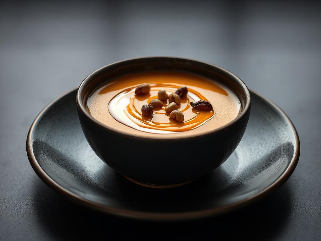 Velouté de potimarron, huile de noisette